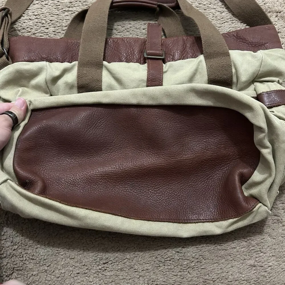 Vintage Buffalo Jackson Trading Co. Canvas & Leather Trim Messenger Bag